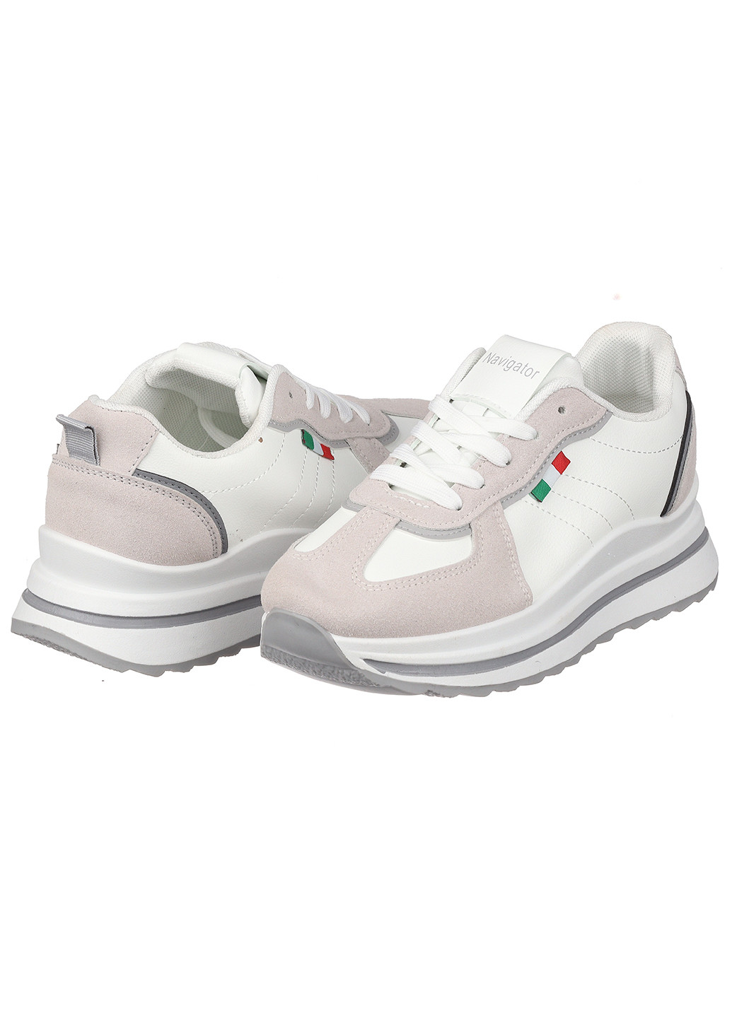 Білі осінні жіночі кросівки зі штучної шкіри Navigator 7025-1