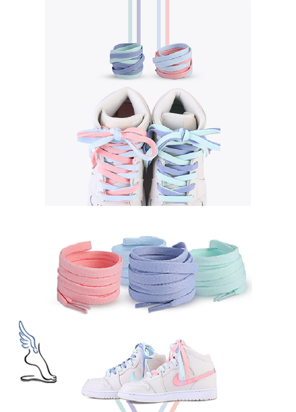 Плоские шнурки для обуви, 120 см, цвет №44 No Brand (261764739)