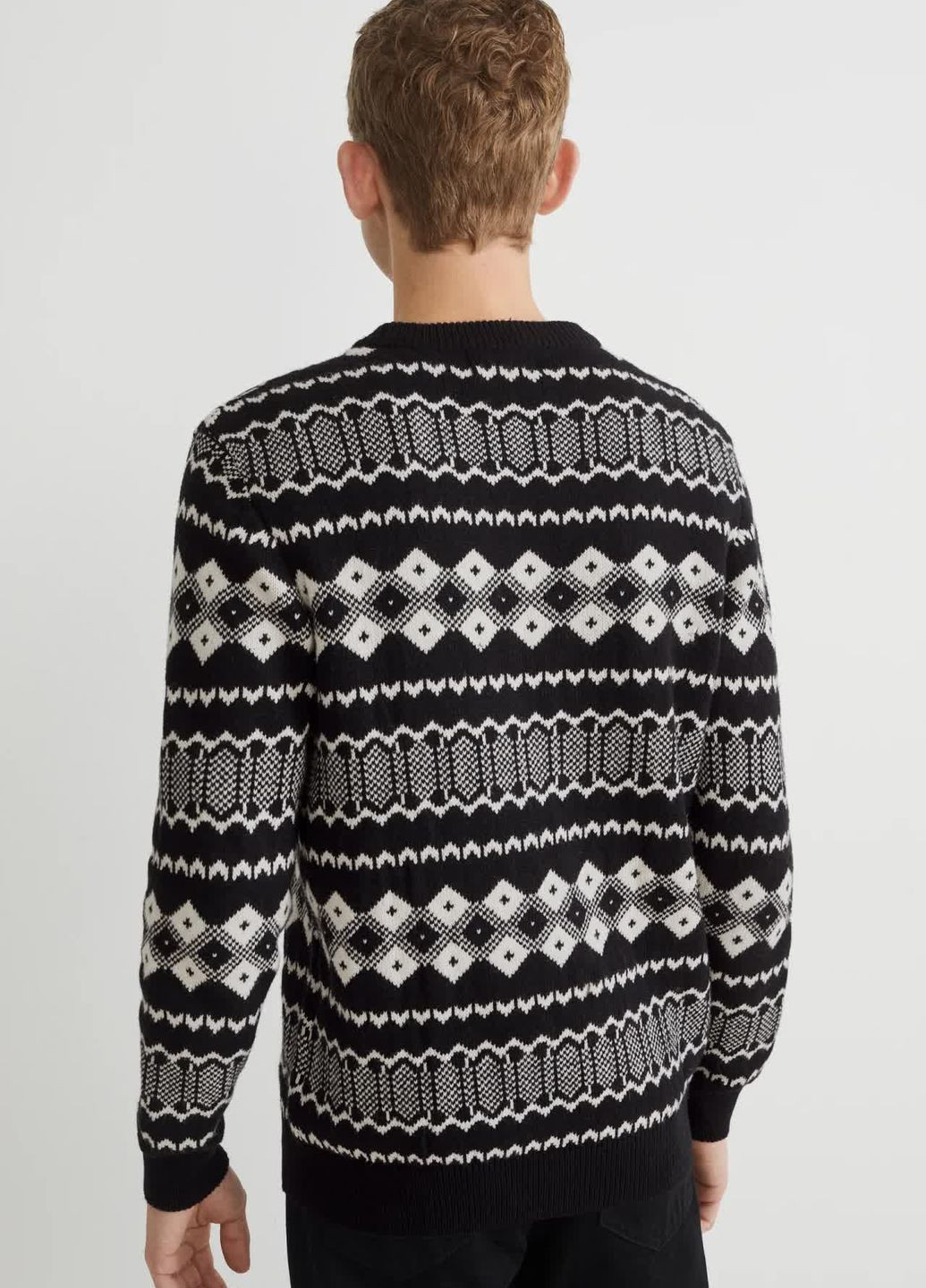 Комбинированный демисезонный свитер в составе из шерстью C&A