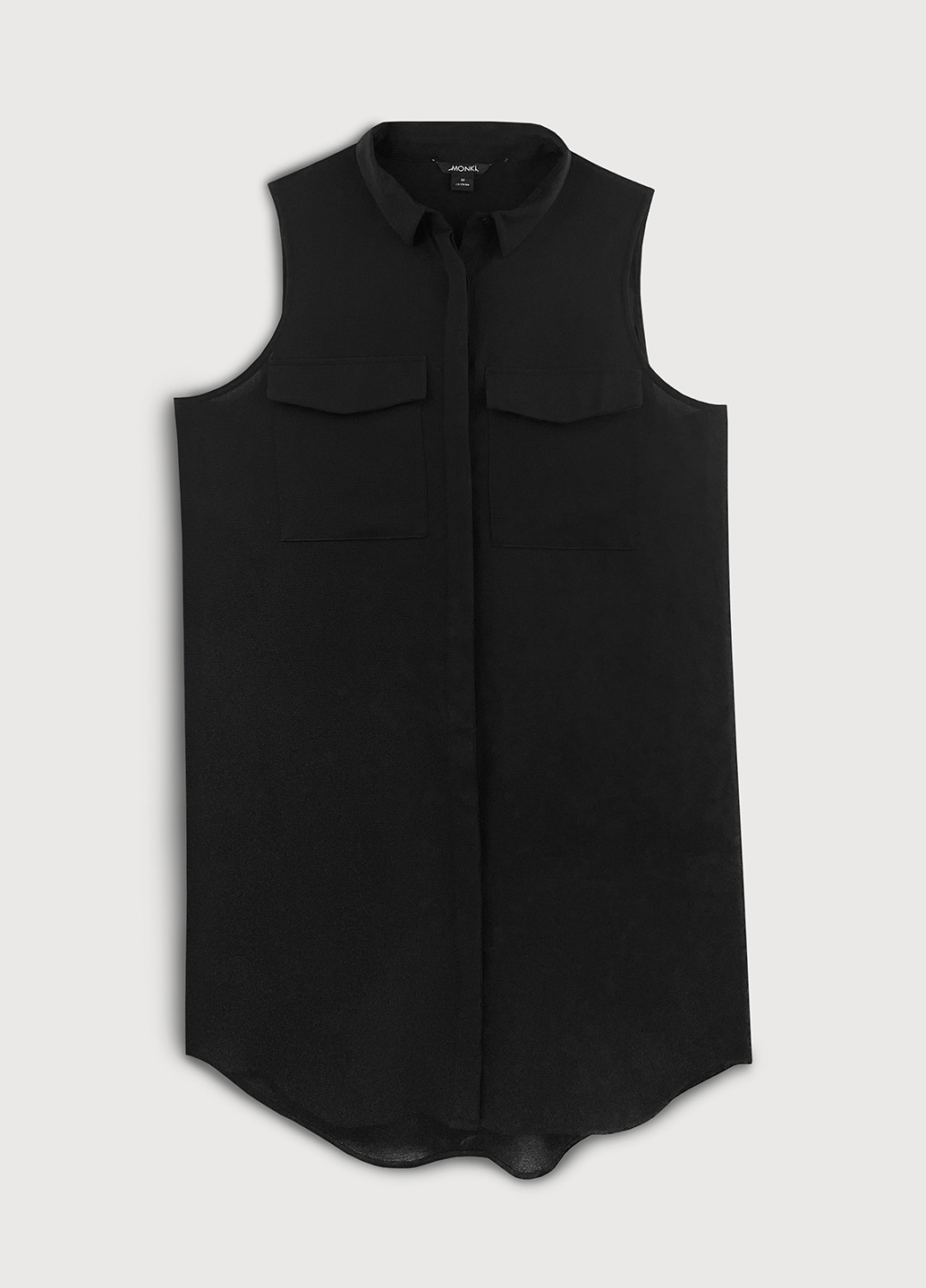 Черное кэжуал свободное платье-рубашка Monki однотонное