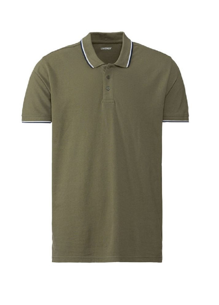 Оливковая (хаки) футболка-мужскoe поло для мужчин Livergy