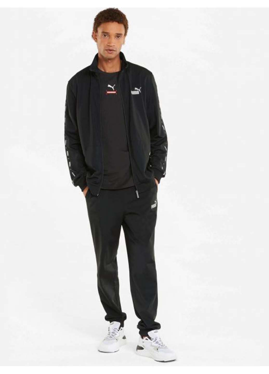 Черный демисезонный спортивный костюм мужской tape poly suit Puma