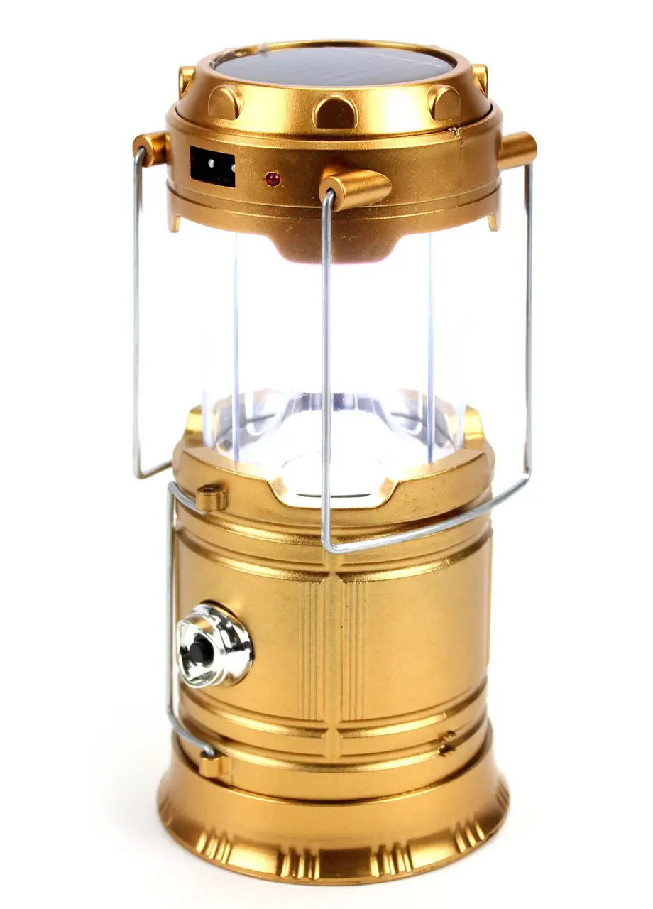 Фонарь аккумуляторный LED лампа JH-5800T с павербанком и солнечной золотистой панелью No Brand (261406971)