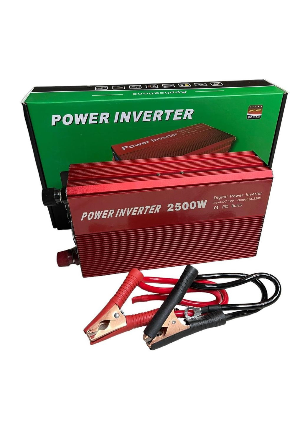 Потужний перетворювач напруги Power Inverter Red 12V на 220V 2500W автомобільний інвертор Solar (261407026)