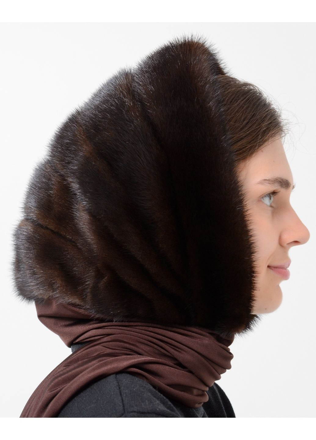 Норковый платок женский Меховой Стиль ракушка (261333020)