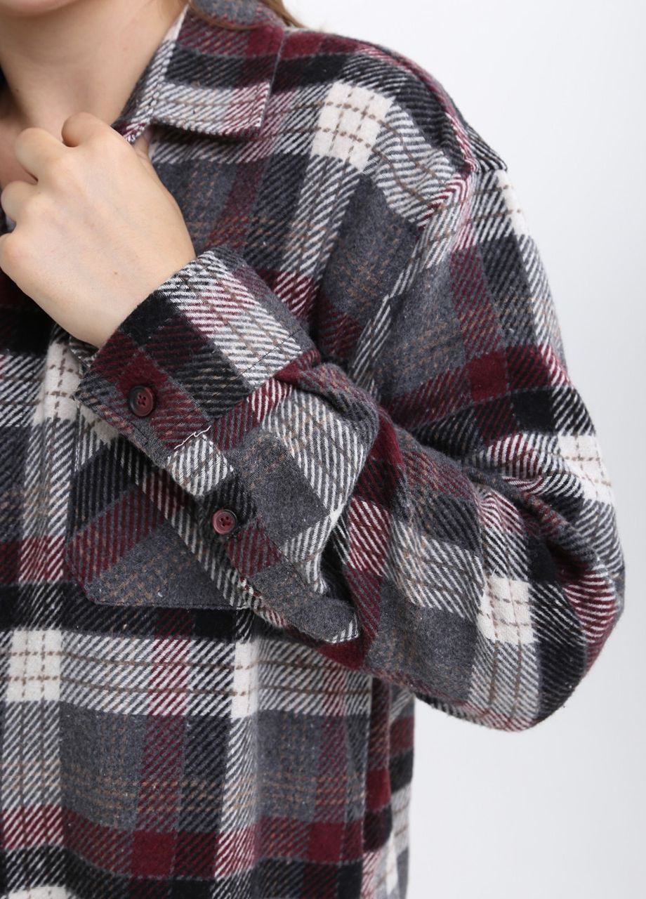 Красная повседневный рубашка в клетку Bagarda с длинным рукавом