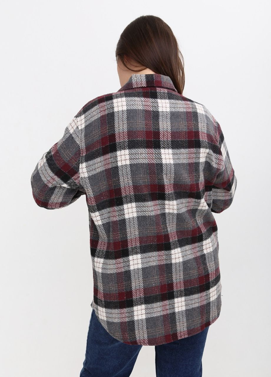 Красная повседневный рубашка в клетку Bagarda с длинным рукавом