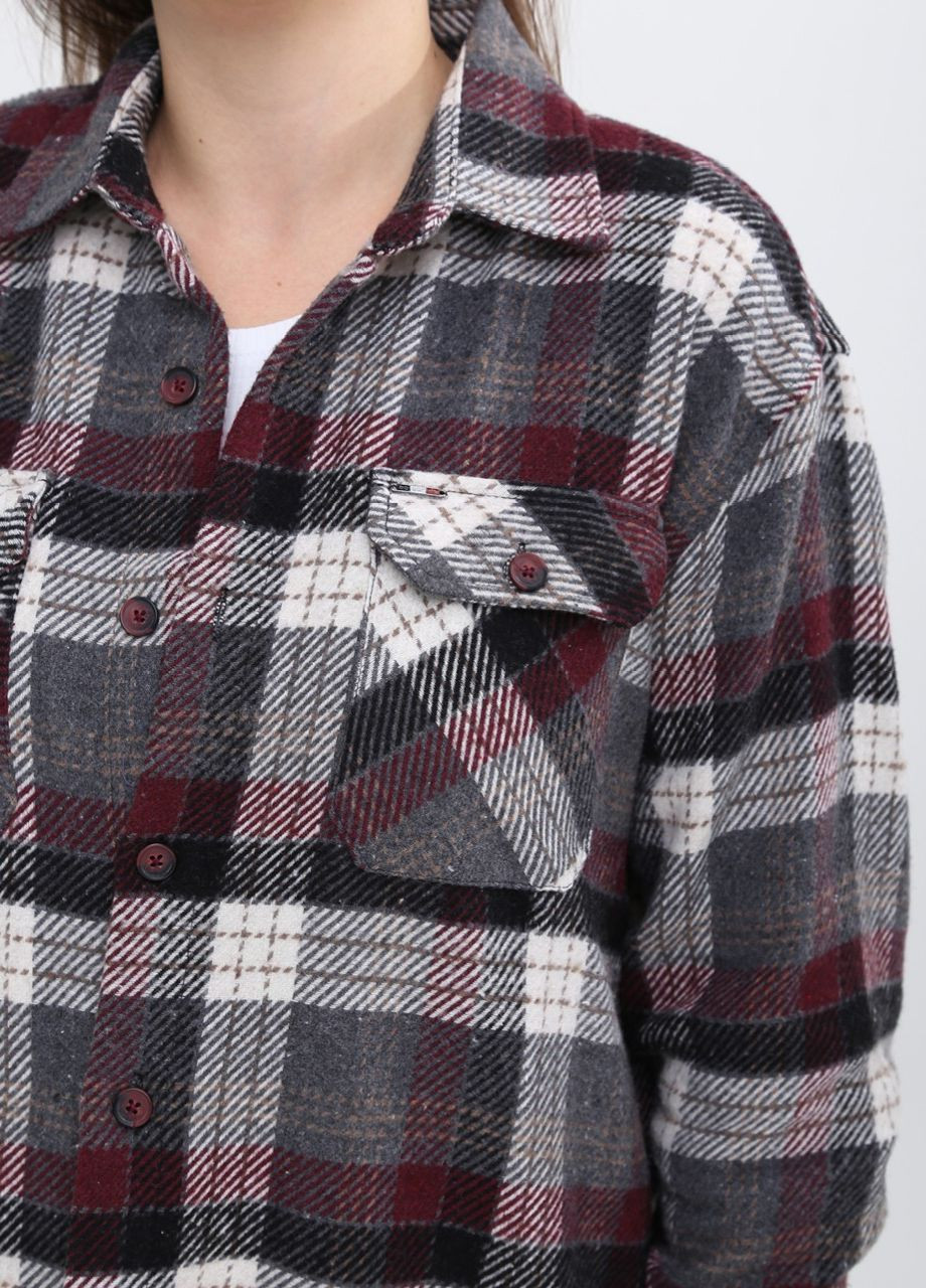 Красная повседневный рубашка в клетку Bagarda с длинным рукавом