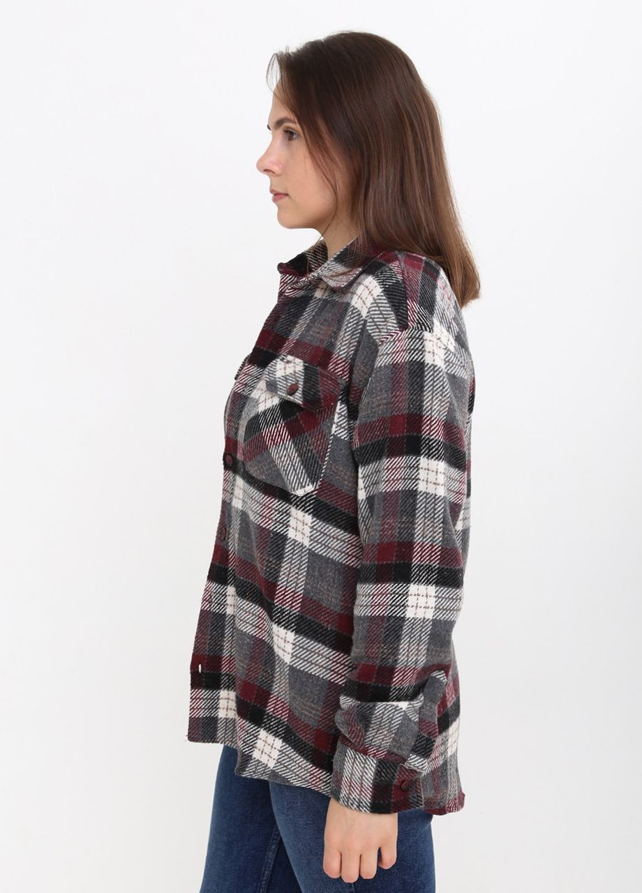 Красная повседневный рубашка в клетку Bagarda с длинным рукавом