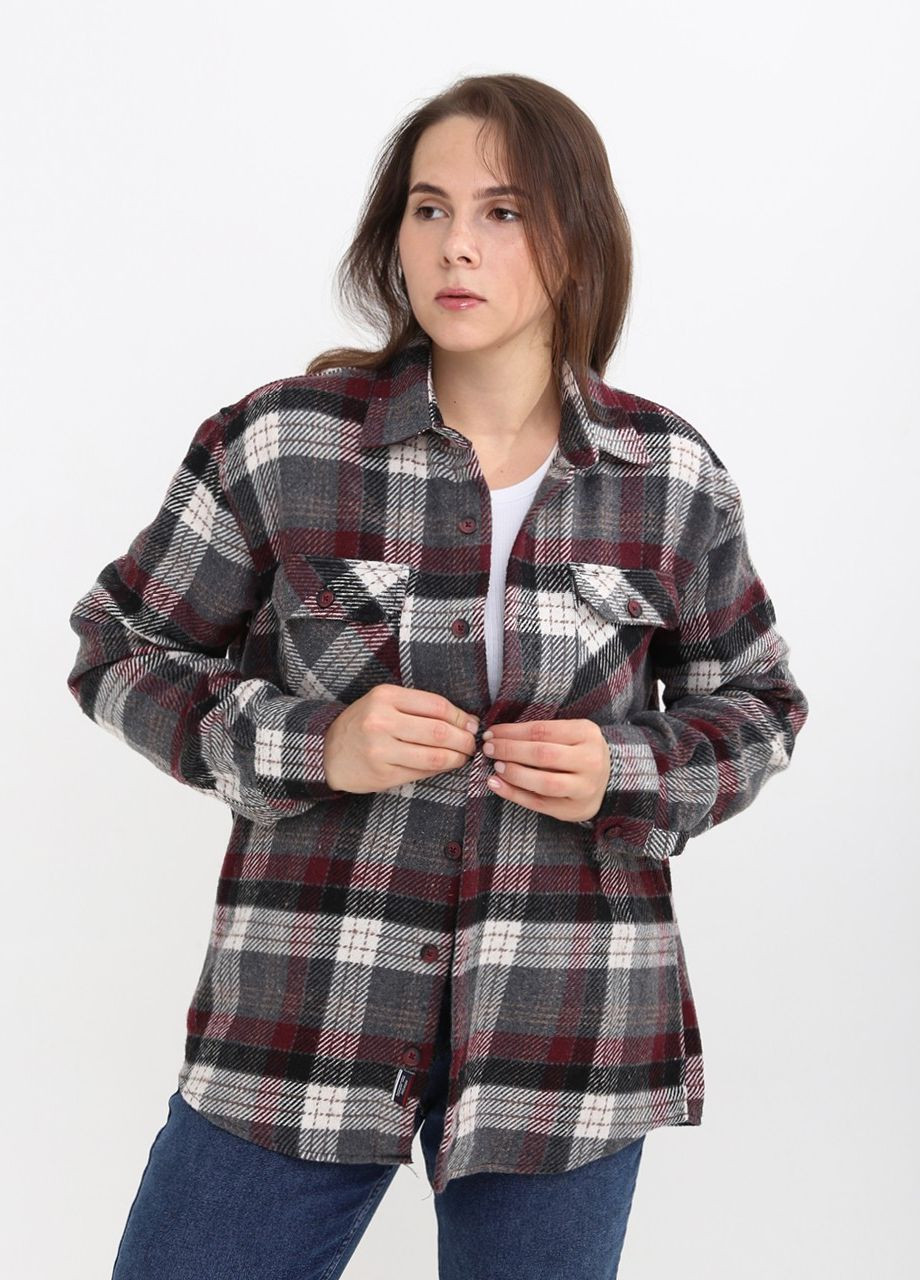 Красная повседневный рубашка в клетку Bagarda с длинным рукавом