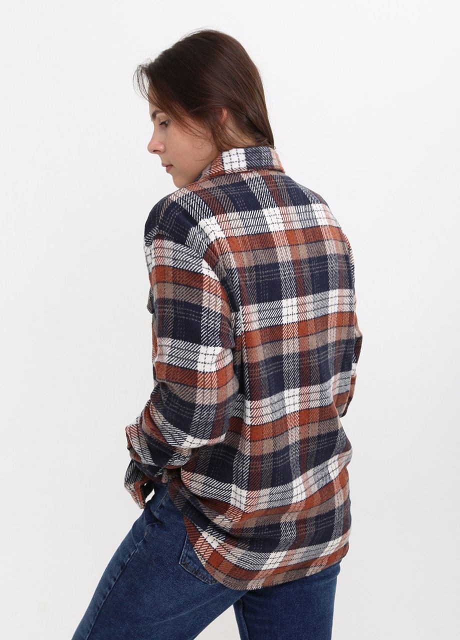 Коричневая повседневный рубашка в клетку Bagarda с длинным рукавом