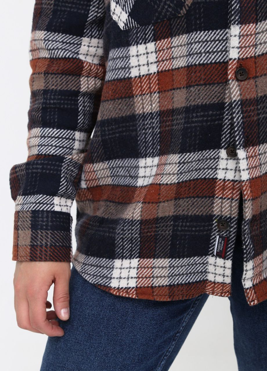 Коричневая повседневный рубашка в клетку Bagarda с длинным рукавом