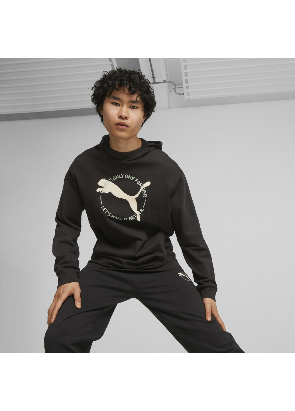 Чорна демісезонна худі better sportswear men’s hoodie Puma