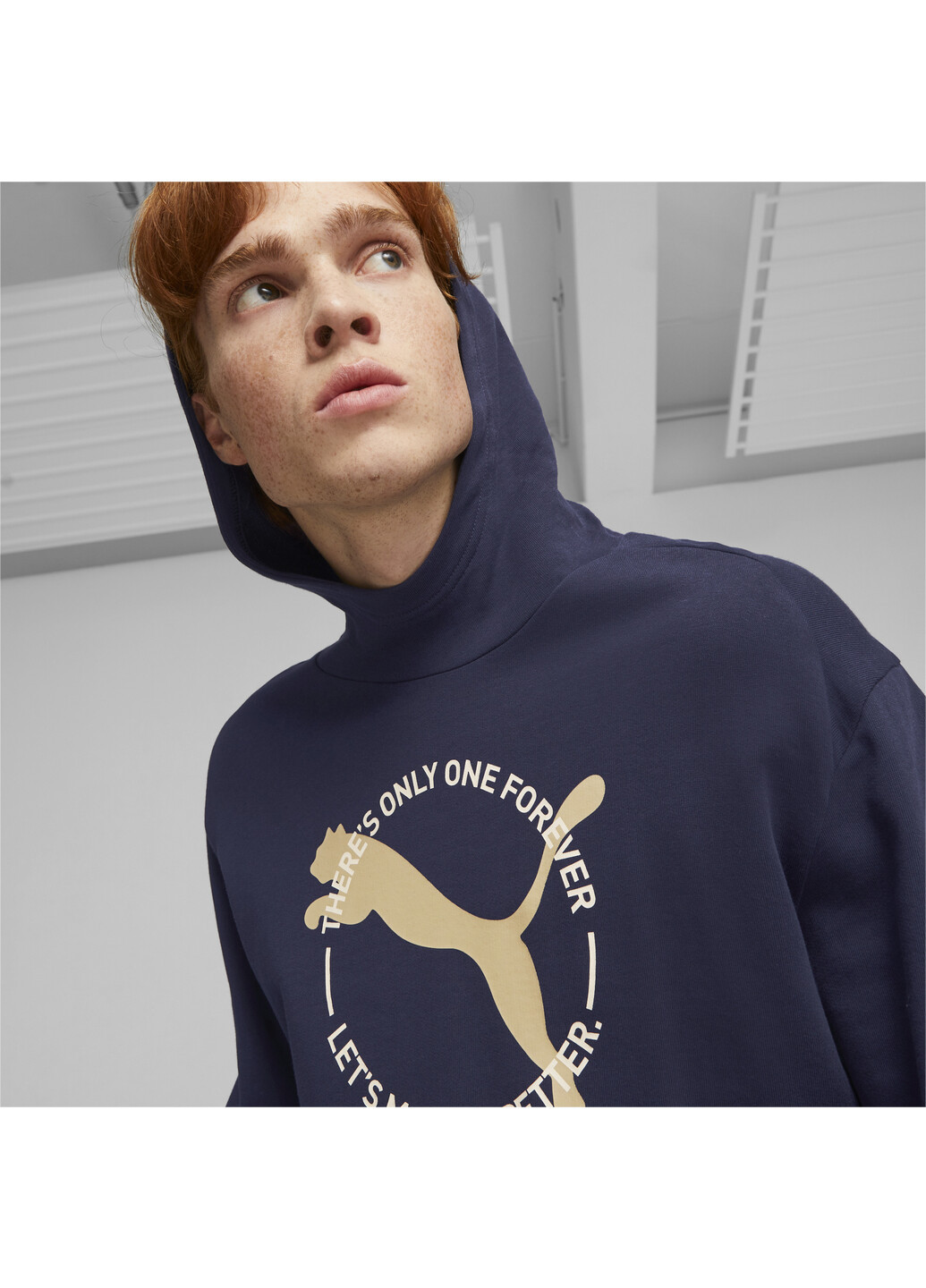 Синяя демисезонная худи better sportswear men’s hoodie Puma