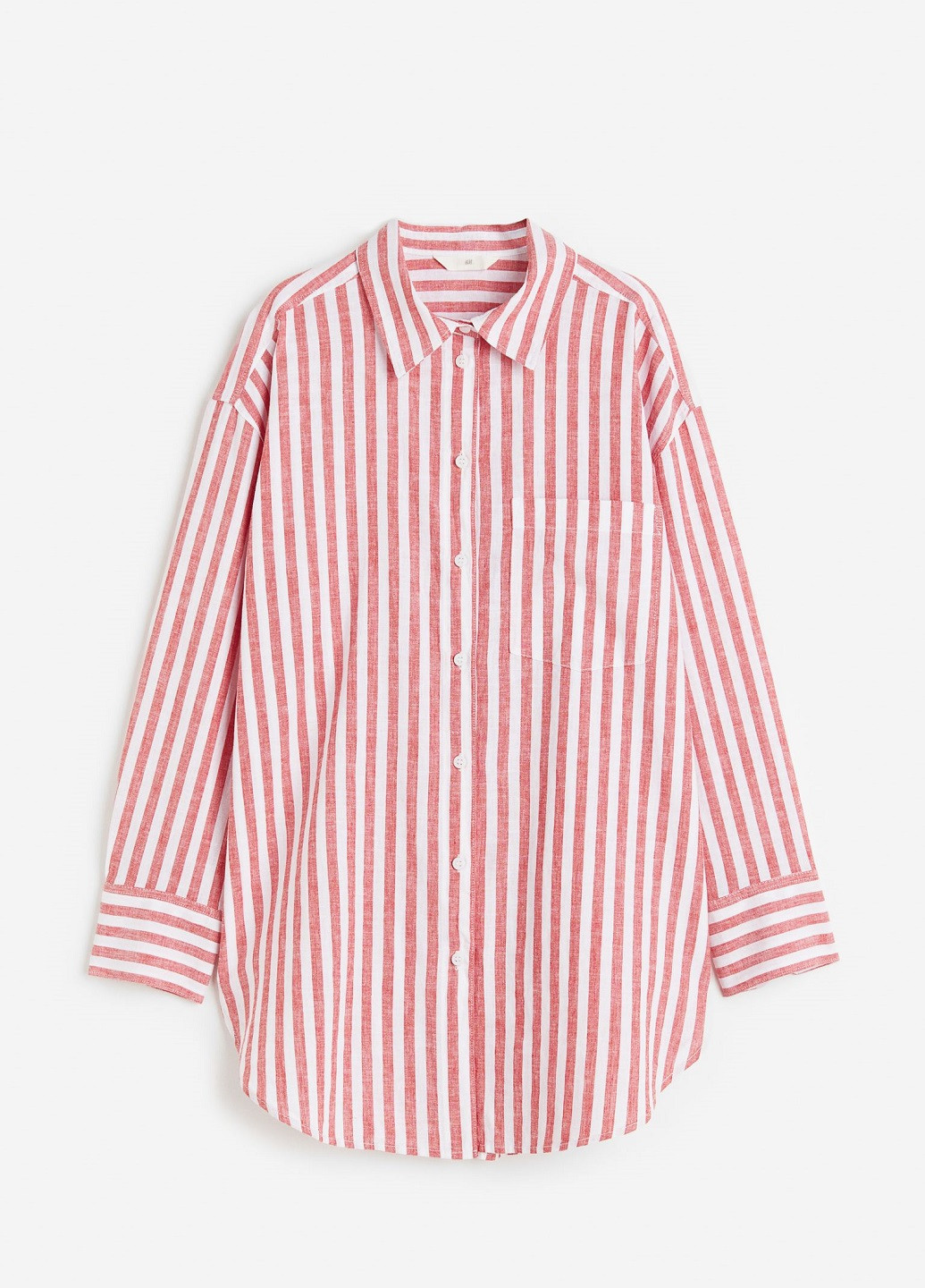 Красная классическая рубашка в полоску H&M