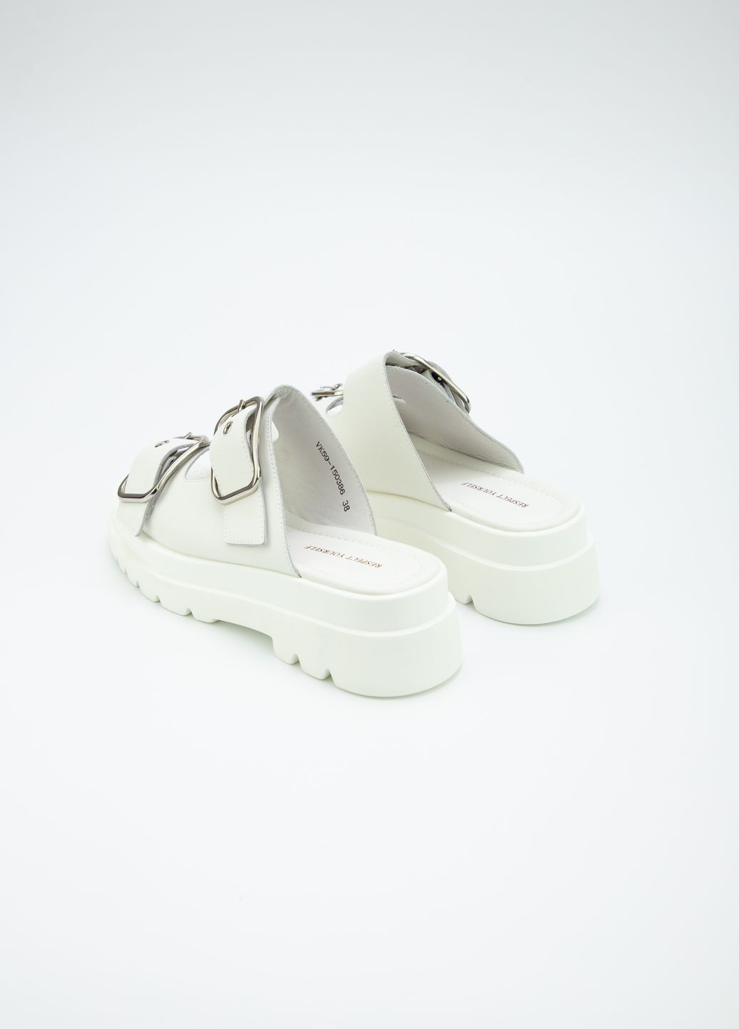 Белые шлёпанцы женские Respect