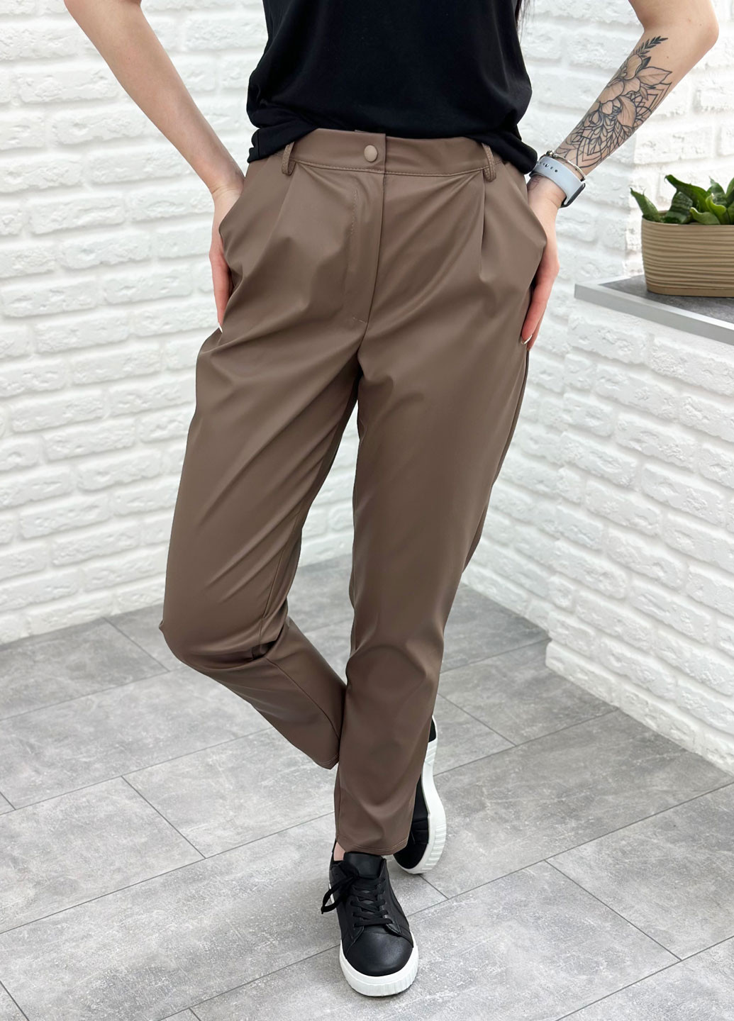 Прямые брюки из экокожи Fashion Girl arden (261408129)