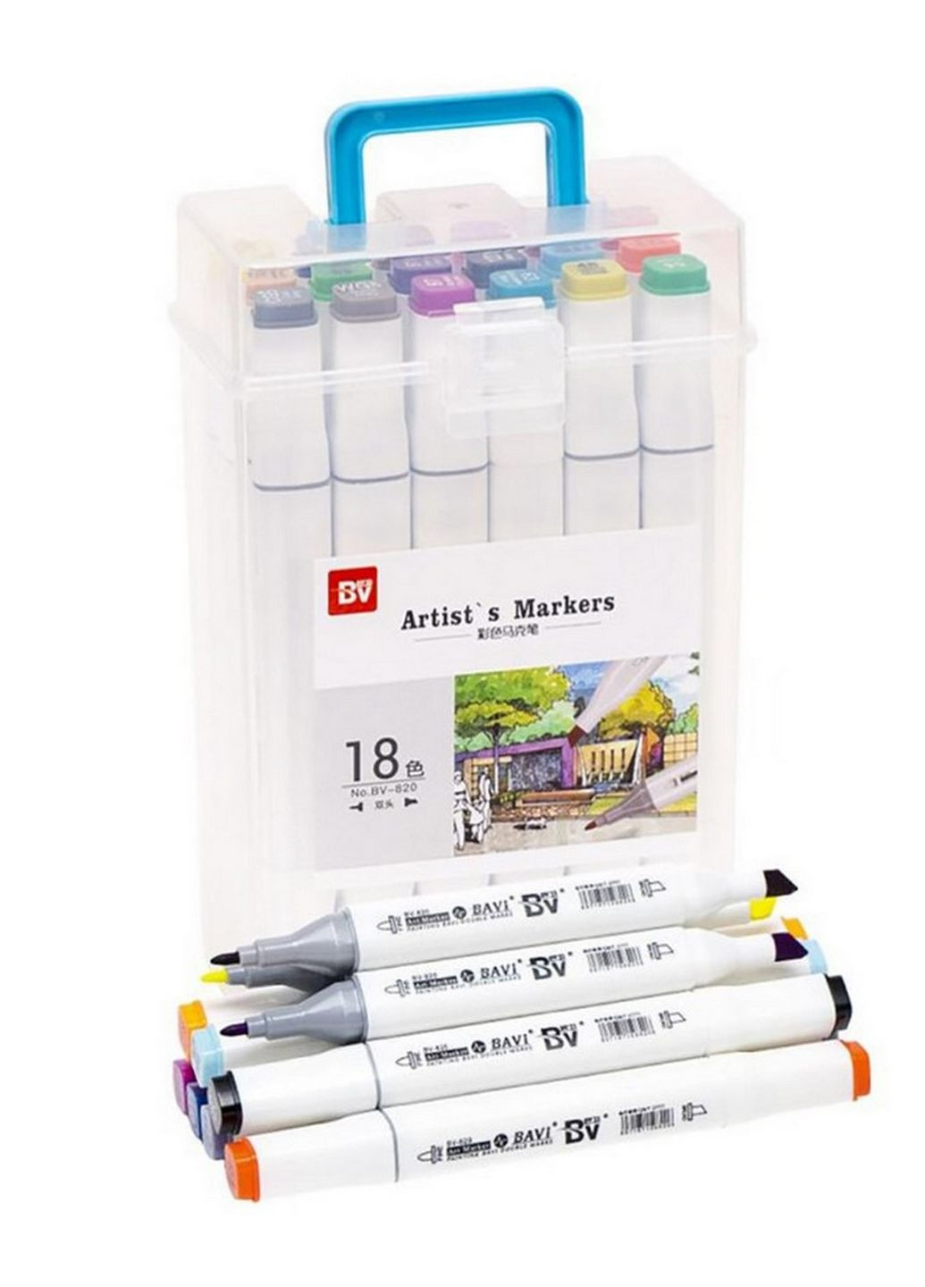 Набір скетч-маркерів 820-18 у пластиковому боксі, 18 кольорів Color-it (261408507)