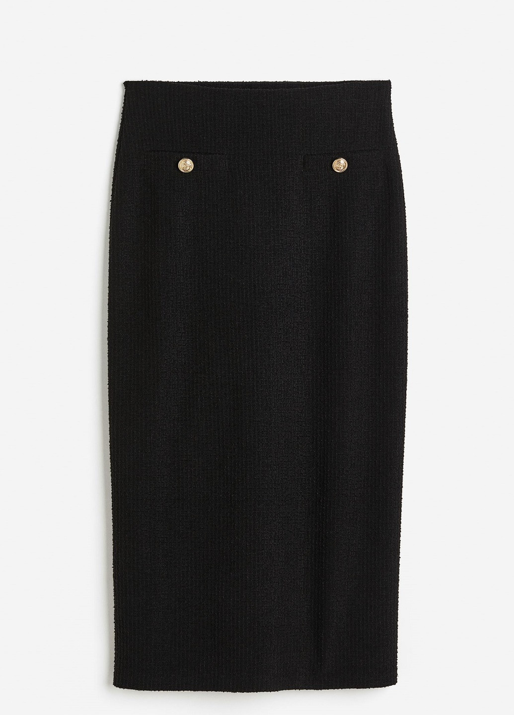 Черная офисная однотонная юбка H&M