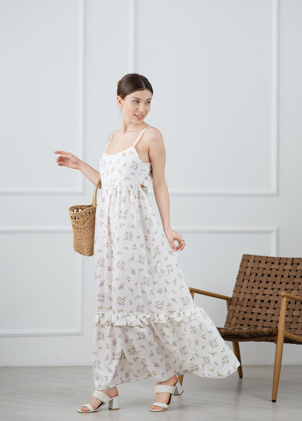 Молочна кежуал сукня Azuri з квітковим принтом