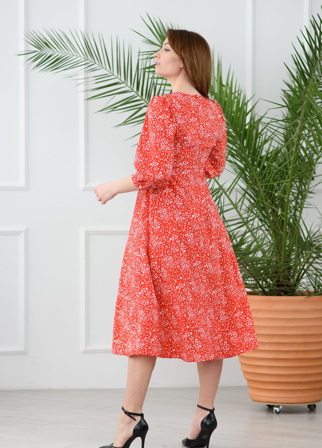 Красное кэжуал платье Azuri с цветочным принтом