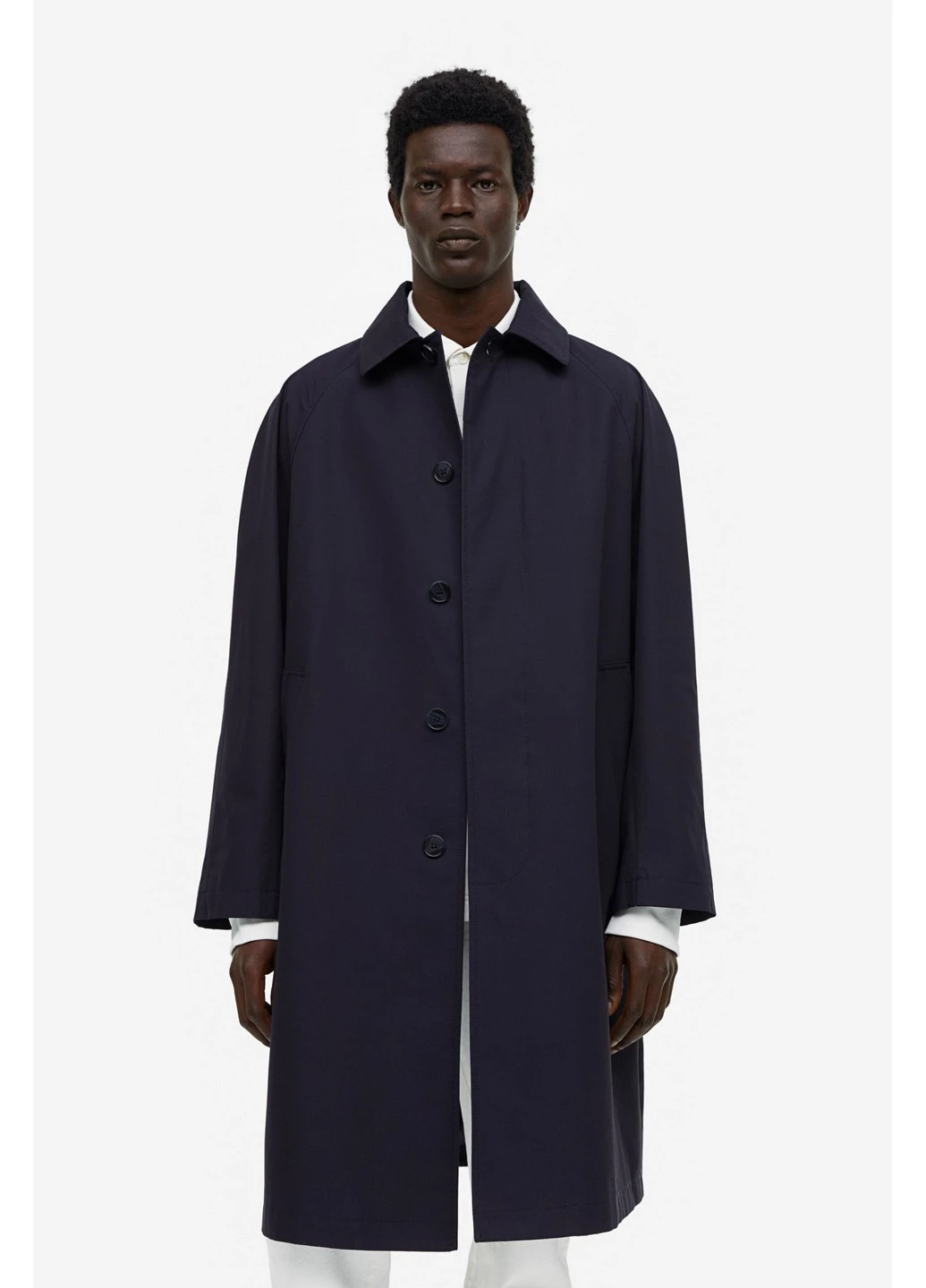 Темно-синее демисезонное Пальто H&M