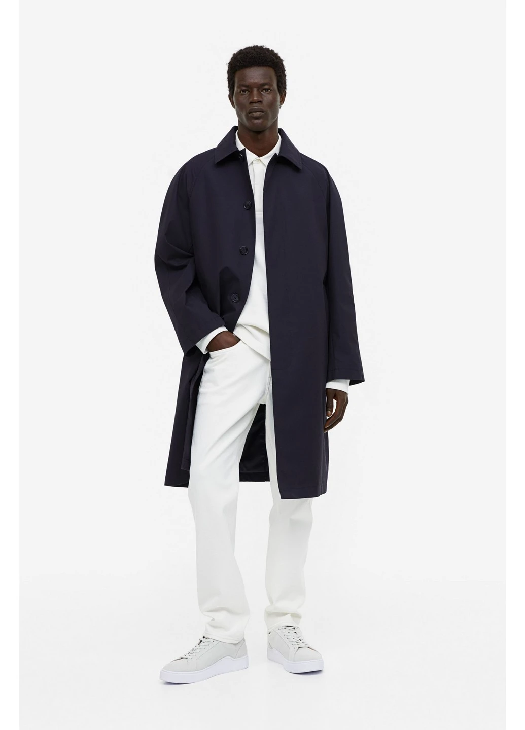 Темно-синее демисезонное Пальто H&M