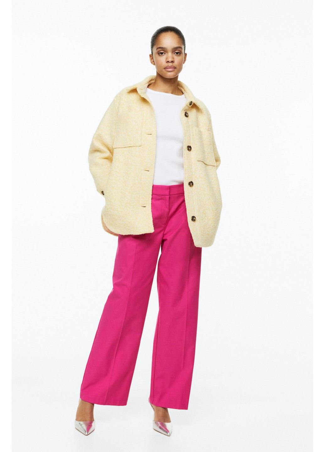 Желтое демисезонное Пальто пиджак H&M