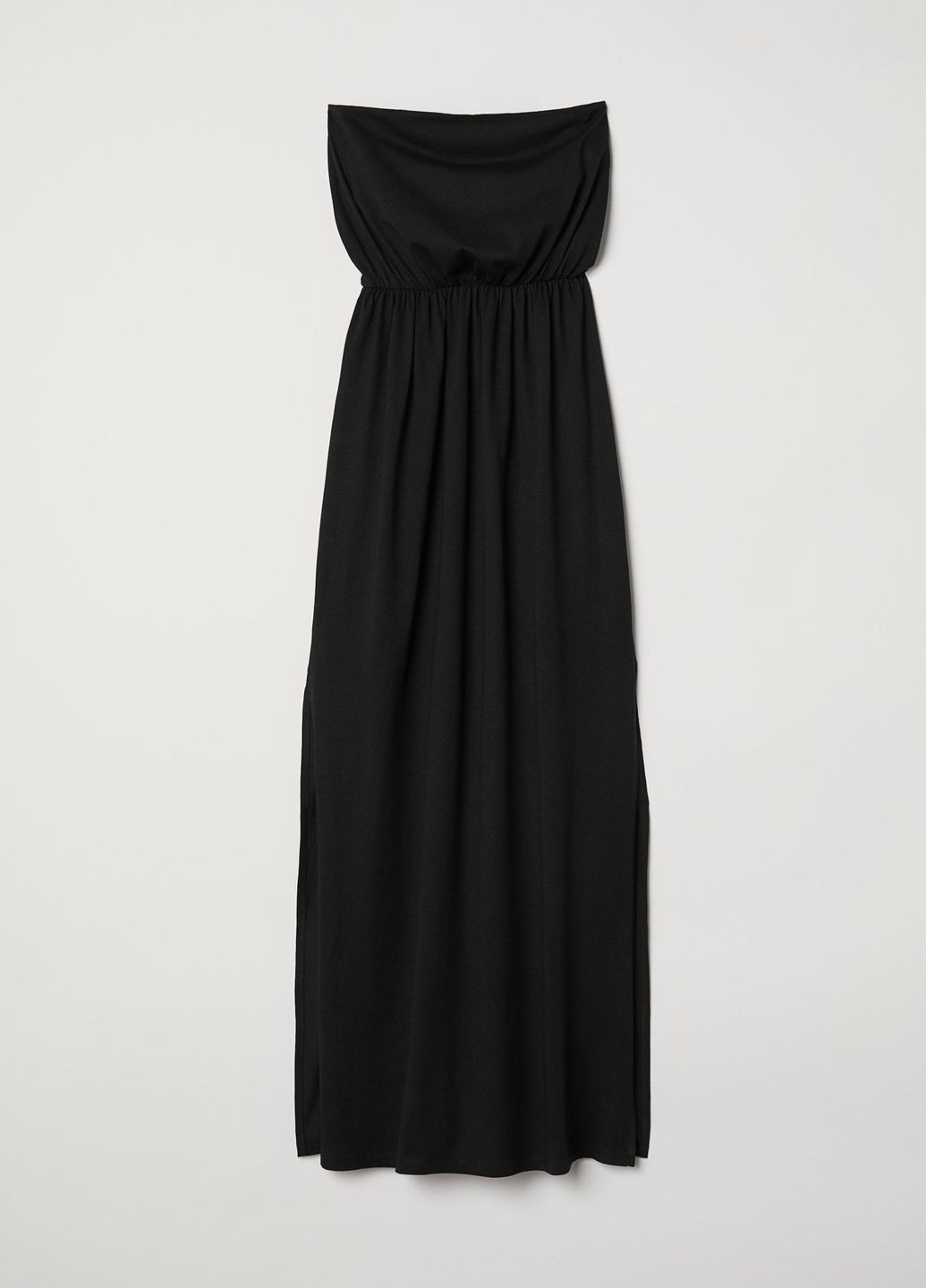 Черное повседневный платье макси с разрезом H&M однотонное