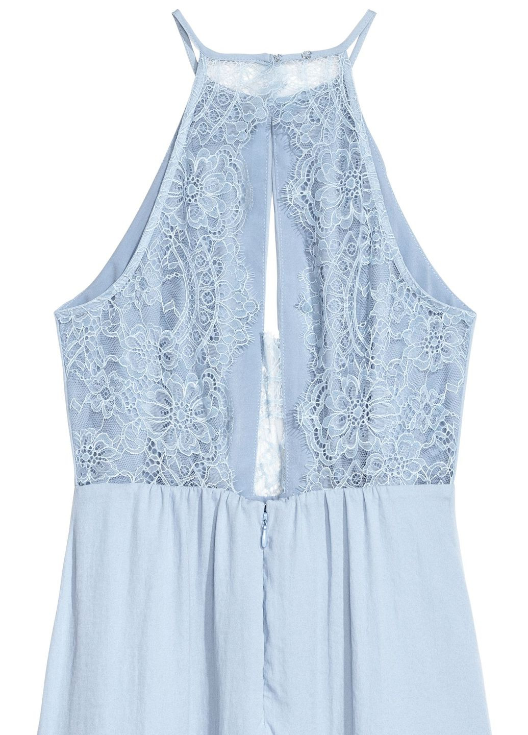 Голубое праздничный платье макси с разрезом на спине H&M однотонное