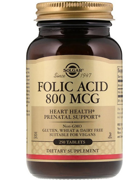 Folic Acid 800 mcg 250 Tabs Solgar (256722715)
