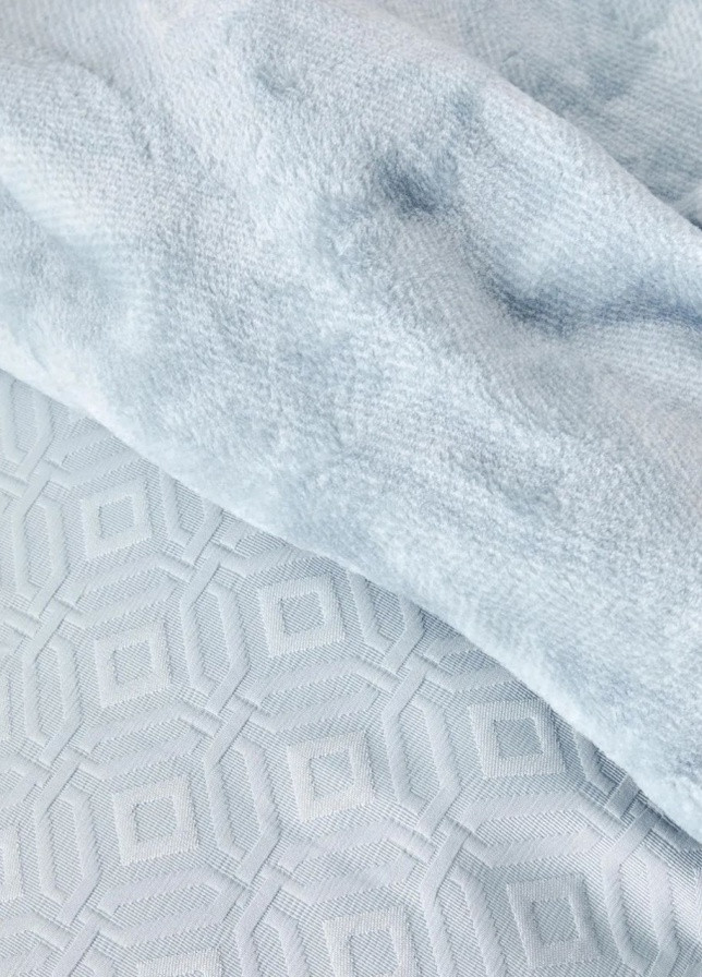 Набор постельное белье с покрывалом + плед - Infinity New a.mavi голубой евро (8) Karaca Home (258186352)
