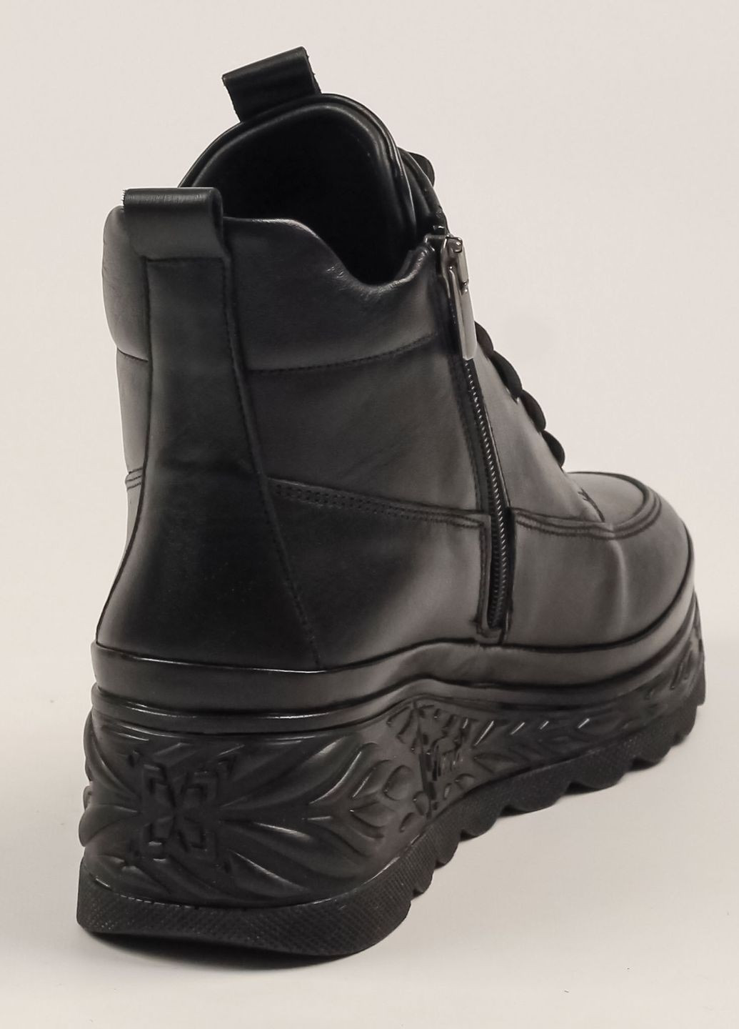 Осенние ботинки на танкетке phany черные кожаные Guero