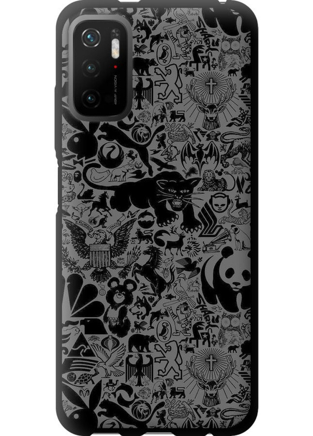 TPU чорний чохол 'Чорно-сірий стікер бомбінг' для Endorphone Xiaomi Redmi Note 10 5G (259321703)