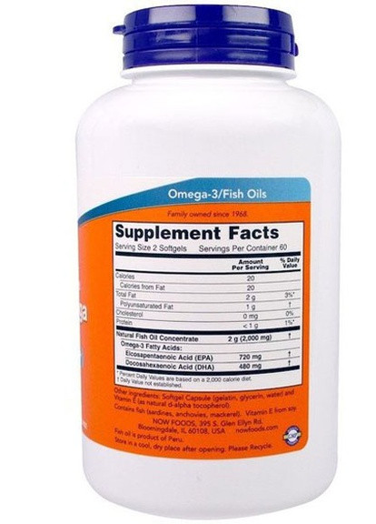 Super Omega EPA 1200 mg 360/240 120 Softgels Now Foods (256725178)