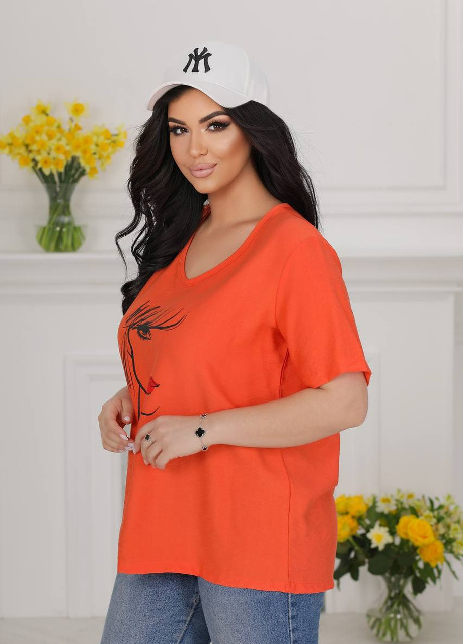 Оранжевая футболка женская цвет оранжевый р.46/48 431802 New Trend