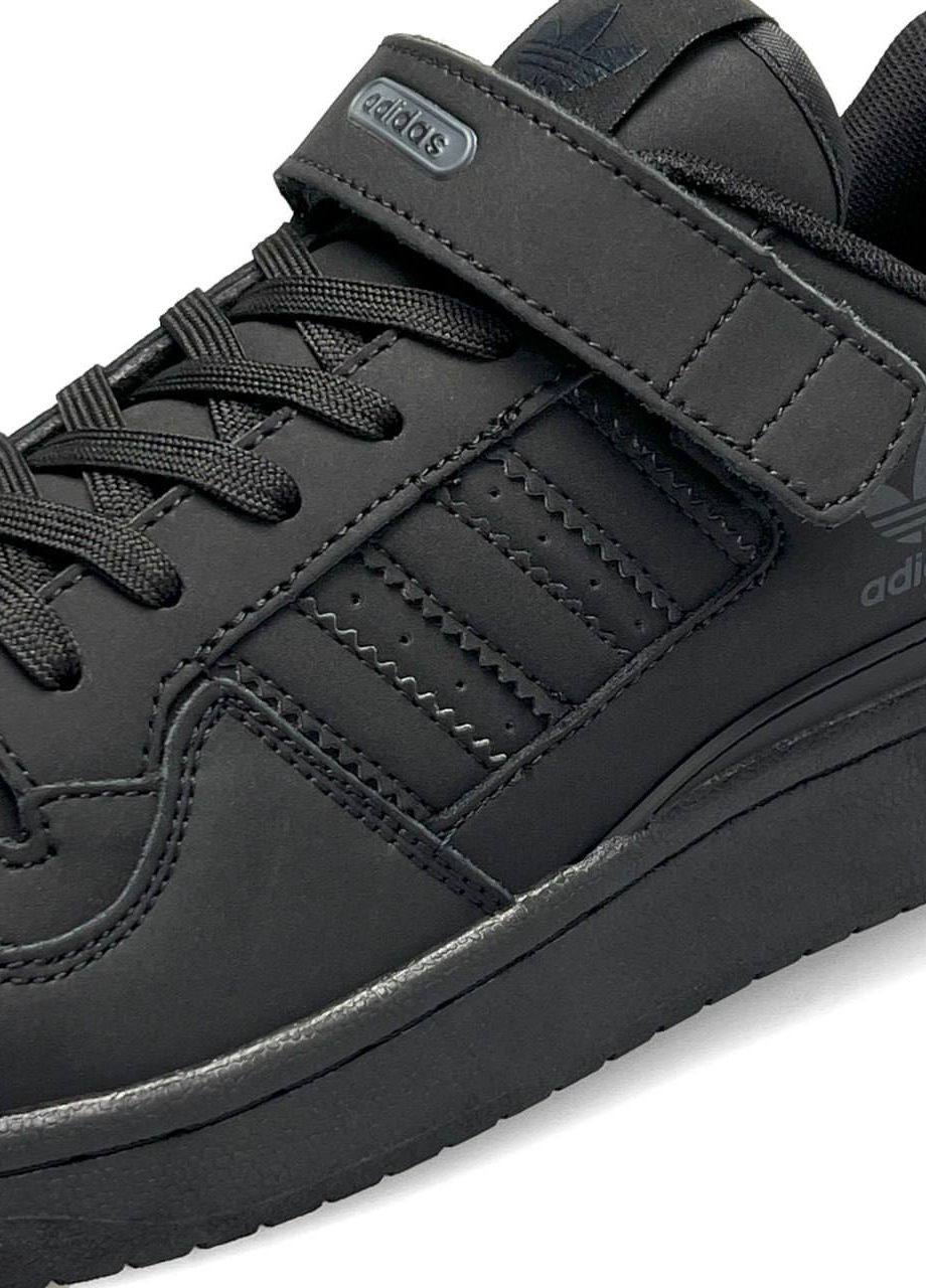 Черные демисезонные кроссовки мужские, вьетнам adidas Forum 84 Low Black Matte