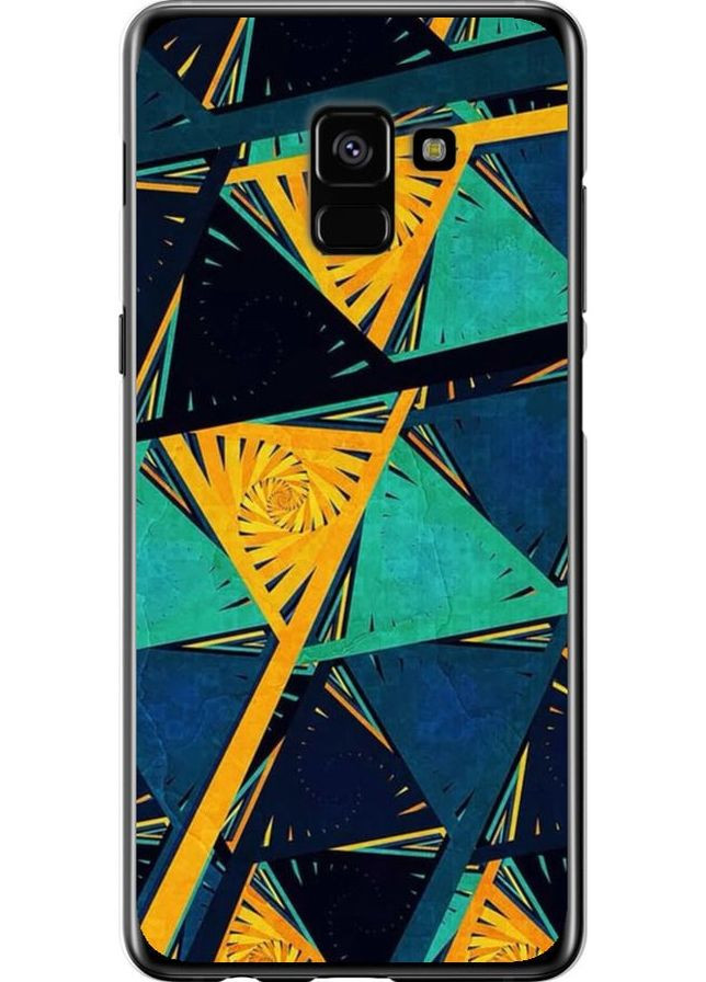2D пластиковый чехол 'Арт, абстракция, желтый, синий' для Endorphone Samsung Galaxy A8 Plus 2018 A730F (276315035)