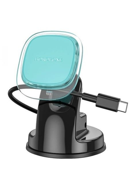 Автодержатель Clear для телефона (магнитный, на торпеду, оборот на 360 градусов, на присоске) - Бирюзовый Borofone BH83 (266423384)