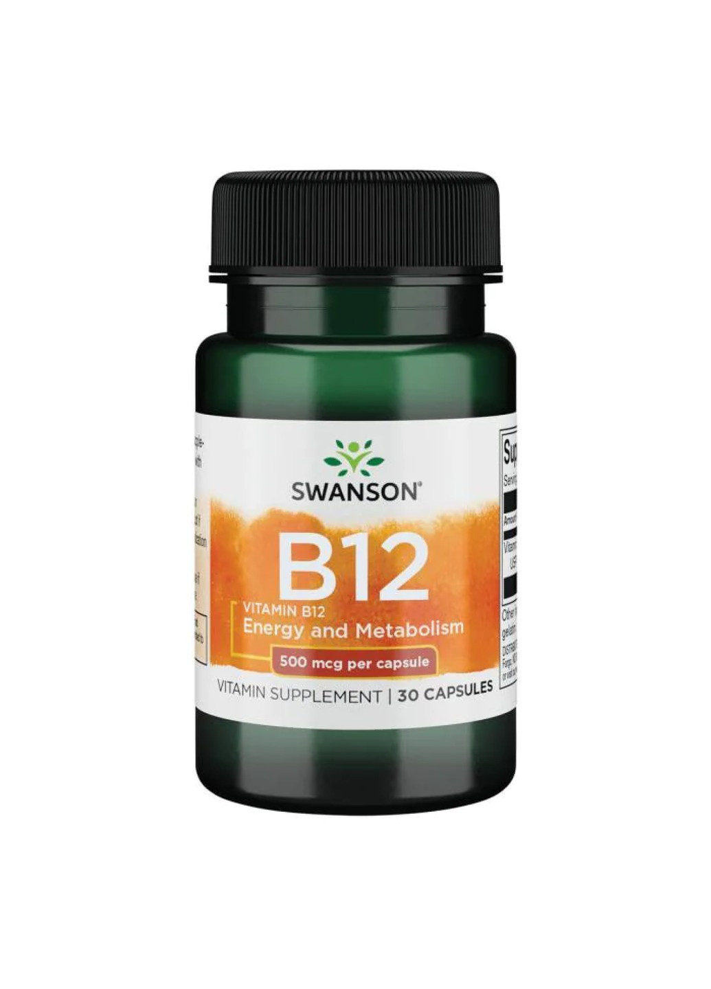 Вітамін B12 Vitamin B-12 500мкг - 30 капсул Swanson (269462143)
