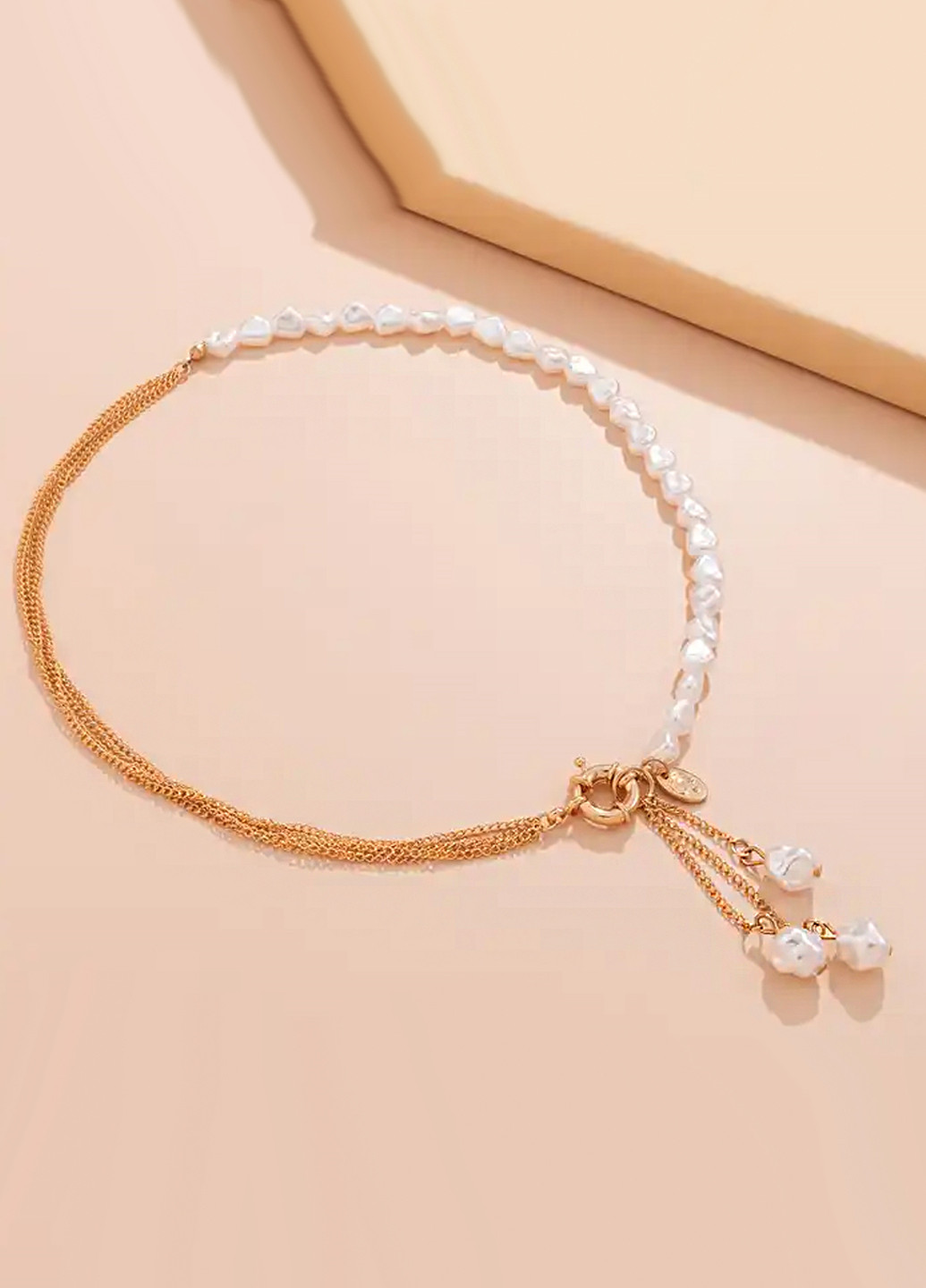 Цепочка "Сокровище", золотистая, с жемчужинами Анна Ясеницька (267230767)