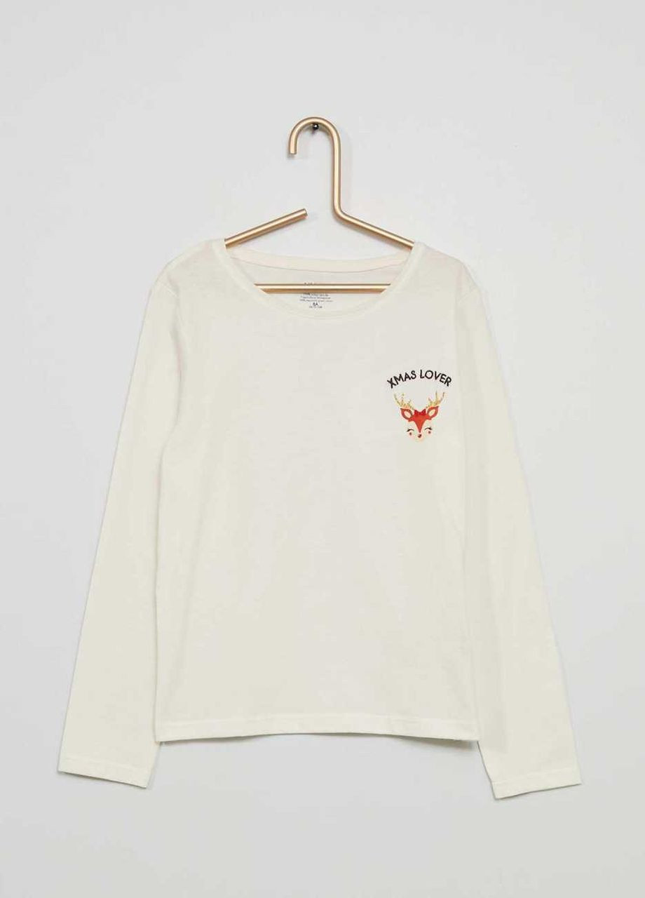 Молочный лонгслив Kiabi