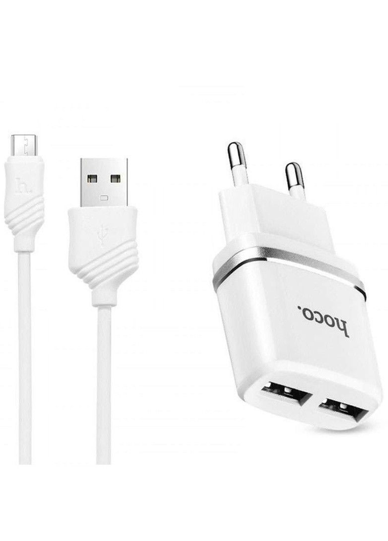 МЗП C12 Charger + Cable (Micro) 2.4A 2USB Hoco (258782246)