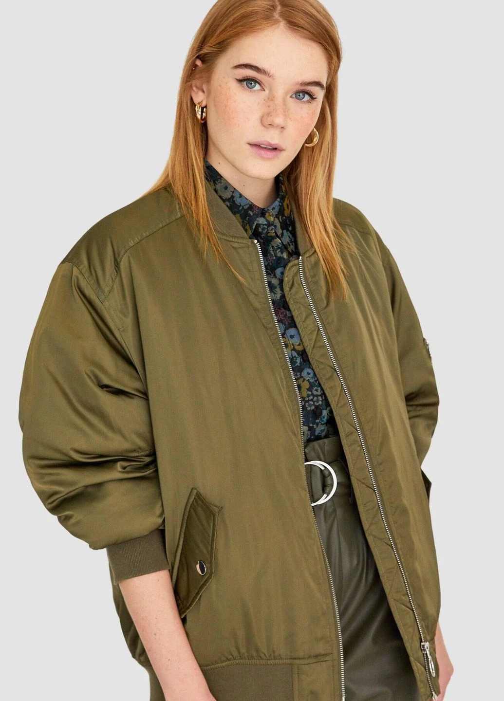 Бомбер,хаки, Stradivarius (262446935)