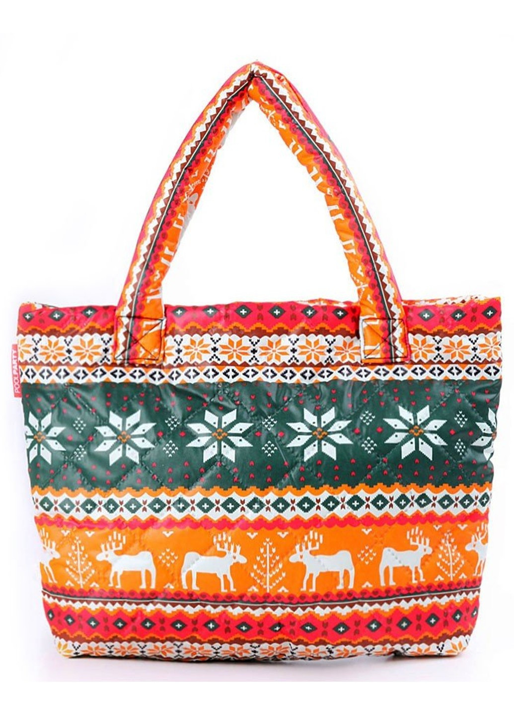 Стеганая дутая эко-сумка Оранжевая PoolParty (262891908)