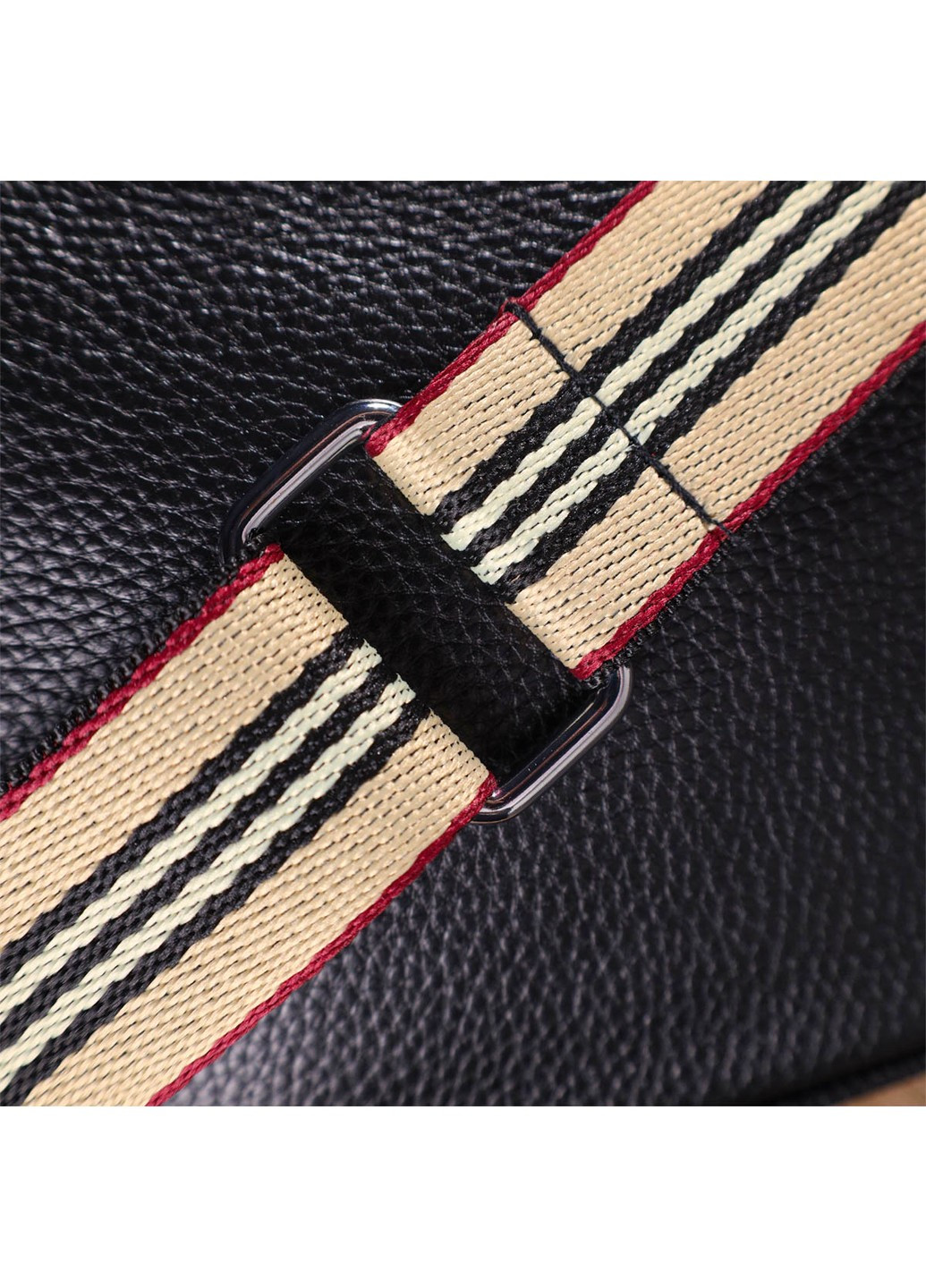 Полукруглая сумка через плечо из натуральной кожи 22079 Черная Vintage (260360834)