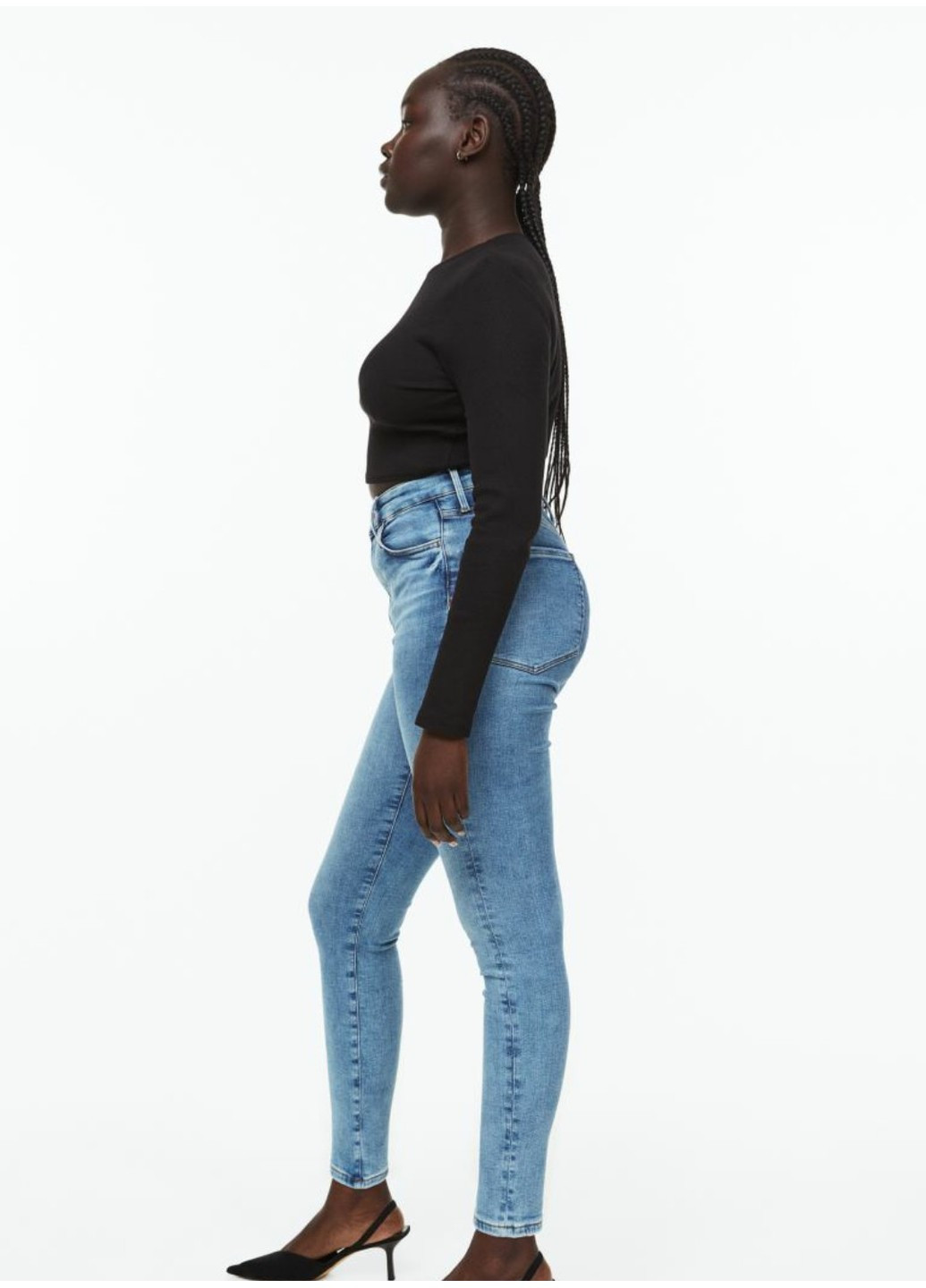 Женские джинсы скини с ультра высокой талией Н&М (55604) 34 Синие H&M - (258744223)