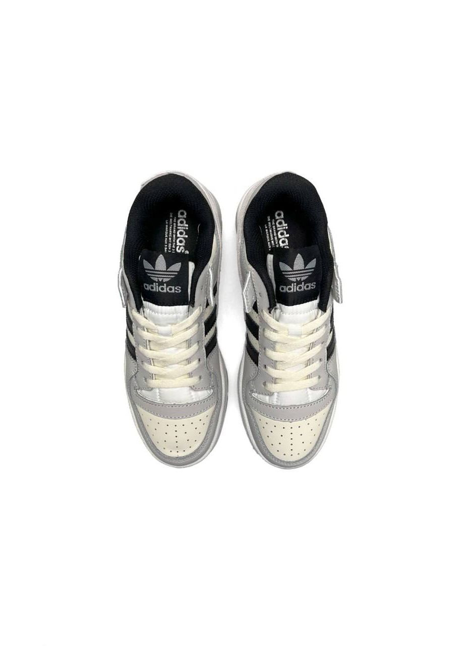 Серые демисезонные кроссовки женские, вьетнам adidas Forum 84 Low White Gray Black New