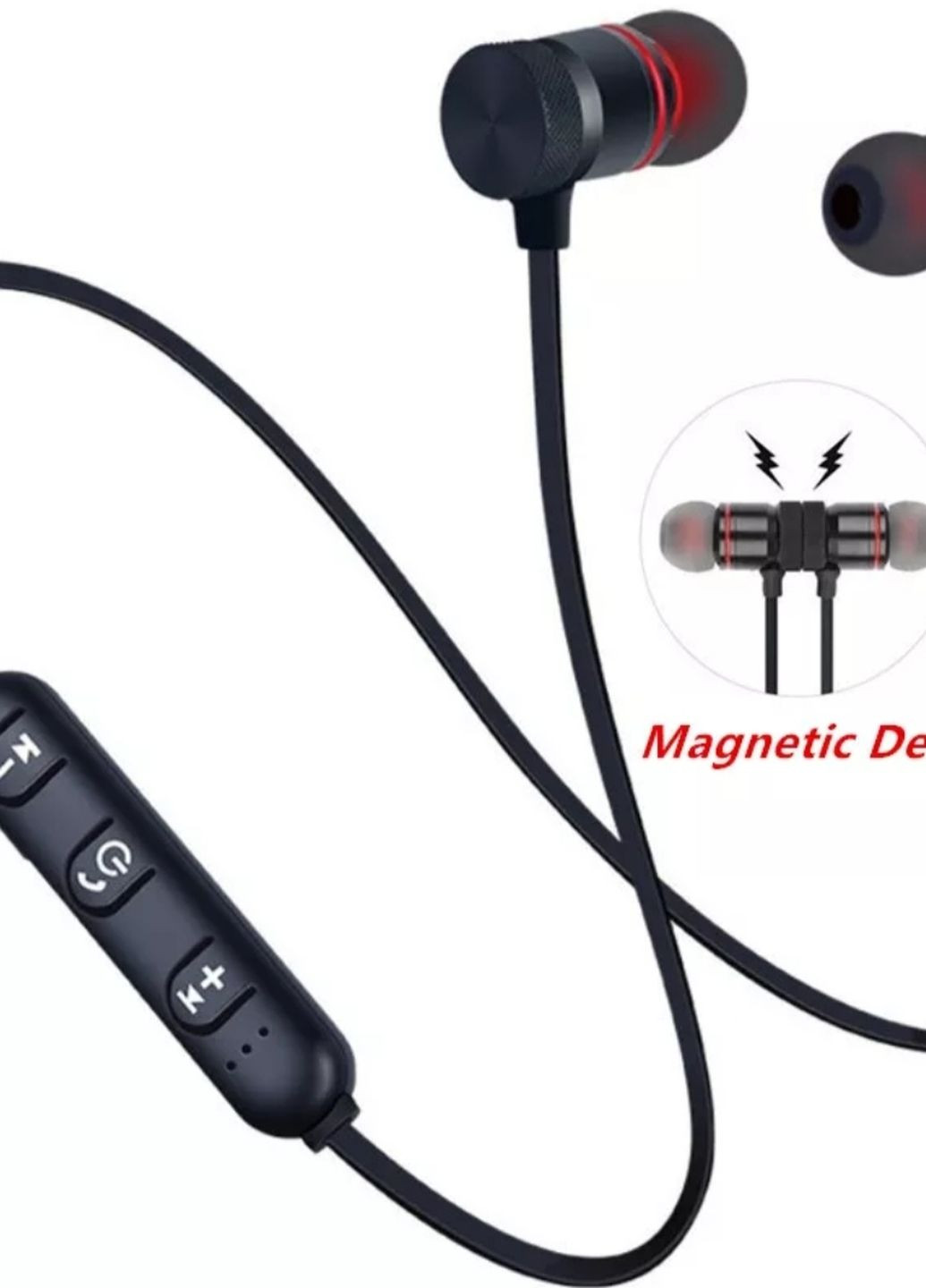Бездротові вакуумні блютуз навушники магнітні чорні No Brand (266340282)