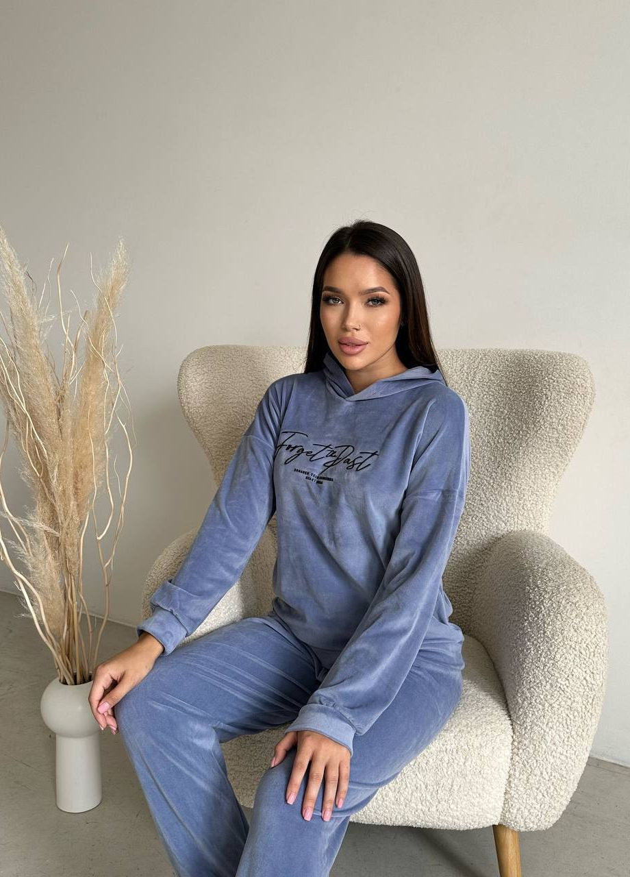 Темно-блакитна всесезон піжама кофта + брюки Garna